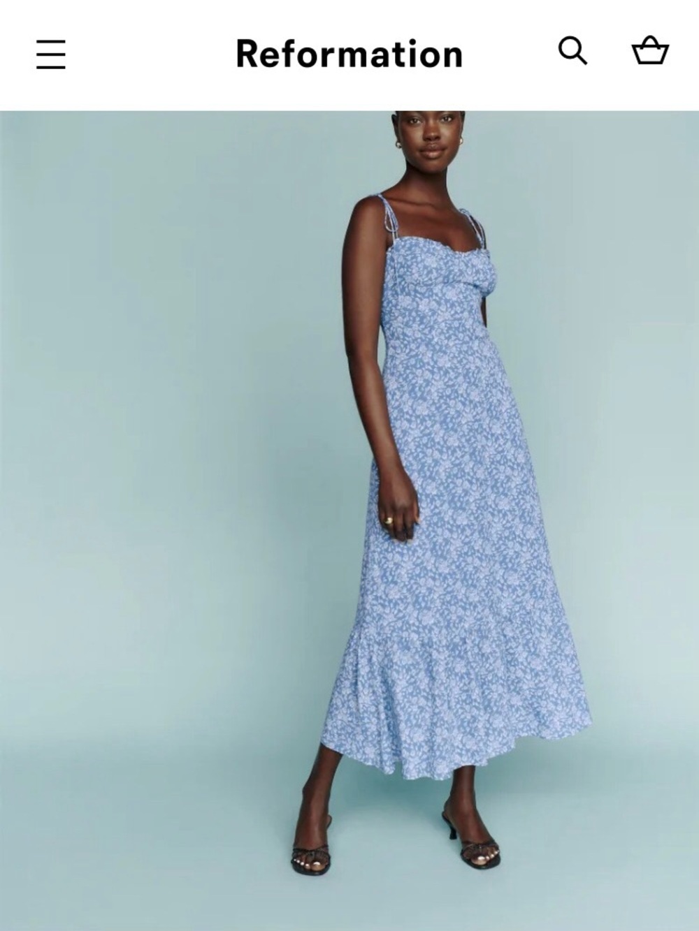 Reformation Enya Dress Light Blue Size 4